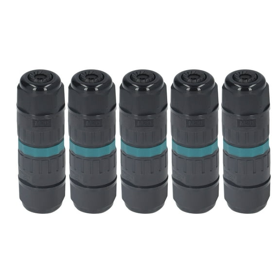Waterproof M20 3-Pin Connectors, 9-12mm Quick Disconnect for Outdoor Use, Pack of 5
