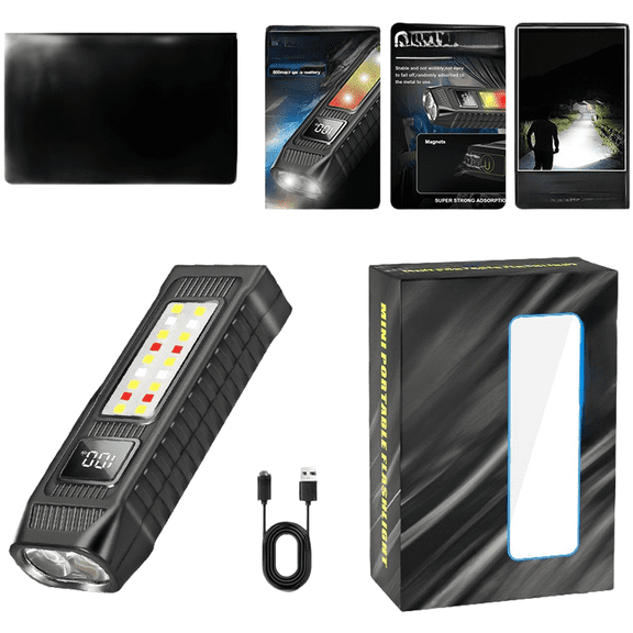 Waterproof Magnetic Flashlight Dual for Light Source 250LM Portable LED Work Light
