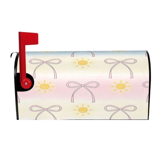 Waterproof Mailbox Cover Standard Size Uv Resistant Oxford Fabric Magnetic Closure Easy Install No Tools For Outdoor 21x18 In Bow And Sun
