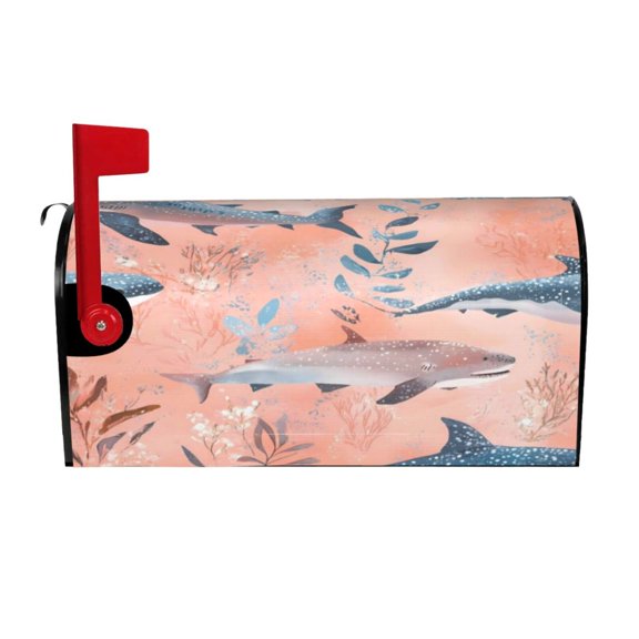 Waterproof Mailbox Cover Standard Size Uv Resistant Oxford Fabric Magnetic Closure Easy Install No Tools For Outdoor 21x18 In Shark (12)