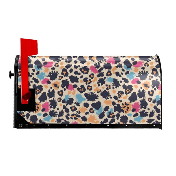 Waterproof Mailbox Set Double Consistent Sunscreen Reusable Waterproof Fade Resistant Durable Easy To Assemble Animal Print Style Mediumorchid_2 25.5x21 In