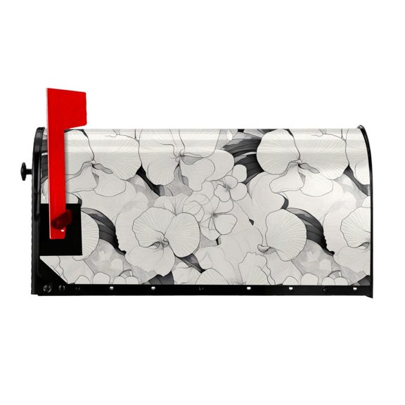 Waterproof Mailbox Set Double Consistent Sunscreen Reusable Waterproof Fade Resistant Durable Easy To Assemble Darkorchid Geometric Lines Hand-Drawn Sketch_2 25.5x21 In