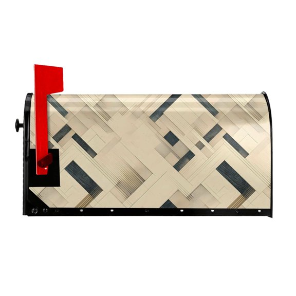 Waterproof Mailbox Set Double Consistent Sunscreen Reusable Waterproof Fade Resistant Durable Easy To Assemble Darkorchid Geometric Lines Hand-Drawn Sketch_4 25.5x21 In