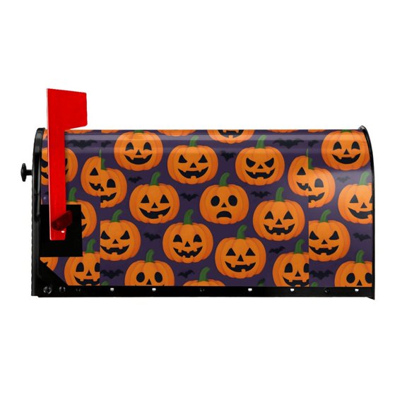 Waterproof Mailbox Set Double Consistent Sunscreen Reusable Waterproof Fade Resistant Durable Easy To Assemble Jack-O'-Lantern Halloween Pattern 21x18 In