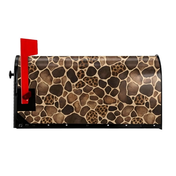 Waterproof Mailbox Set Double Consistent Sunscreen Reusable Waterproof Fade Resistant Durable Easy To Assemble Leopard Skin Print Style Firebrick_1 21x18 In