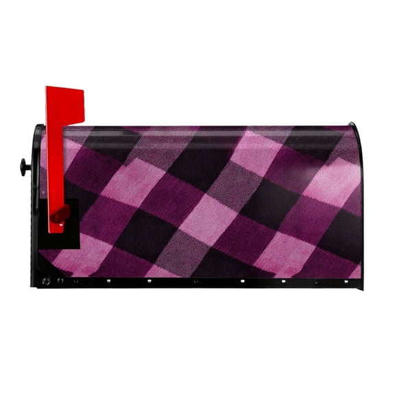 Waterproof Mailbox Set Double Consistent Sunscreen Reusable Waterproof Fade Resistant Durable Easy To Assemble Argyle Plaid Darkorchid_1 21x18 In