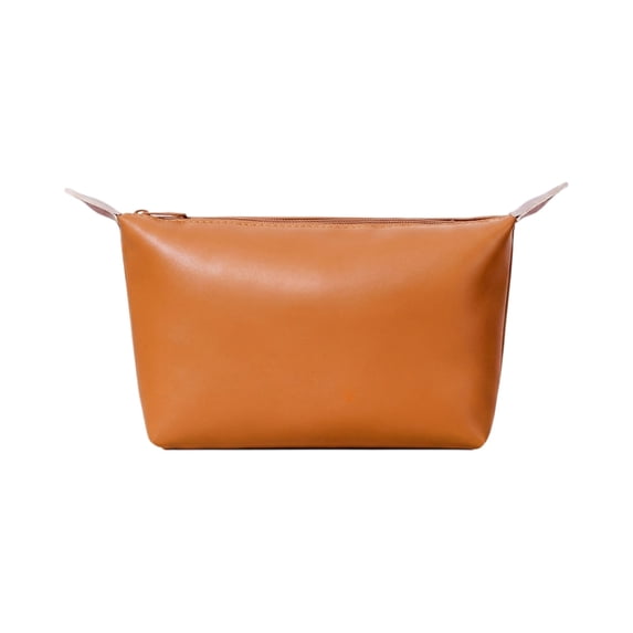 Waterproof Makeup Bag, Portable Handheld Dumpling Shaped Cosmetic Pouch and Zipper Travel Storage Case for Women Daily Use, Coffee
