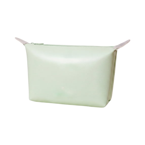 Waterproof Makeup Bag, Portable Handheld Dumpling Shaped Cosmetic Pouch and Zipper Travel Storage Case for Women Daily Use, Green