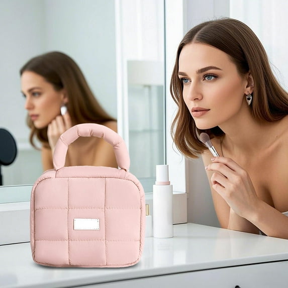 Waterproof Makeup Organizer Bag, Large Capacity Travel Toiletry Bag With Internal Compartments For Cosmetics Skincare And Daily Sundries, Portable Female Cosmetic Storage Pouch