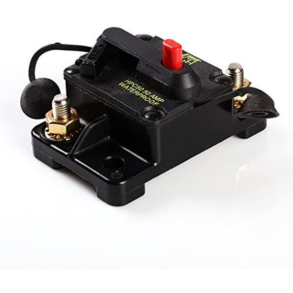 Waterproof Manual Reset Circuit Breaker Car Auto Boat Audio Fuse 12V-24V DC (50 Amp)