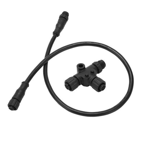 Waterproof Marine Drop Backbone Cable with T-Connector 5 Pin M12 0.5m / 19.6 inches for NMEA 2000 Networks