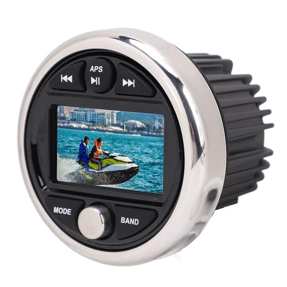 Waterproof Marine Radio System Bluetooth Stereo Receiver with 3 Inch TFT Display Screen and Backlit Design, 19.00 in x 15.00 in / 48.26 cm x 38.10 cm