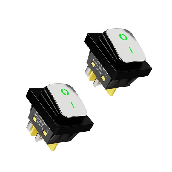 Waterproof Marine Rocker Switches 30Amp Power On/Off LED Light 4 Pin 2 Position Rocker Toggle Switches Easy to Install