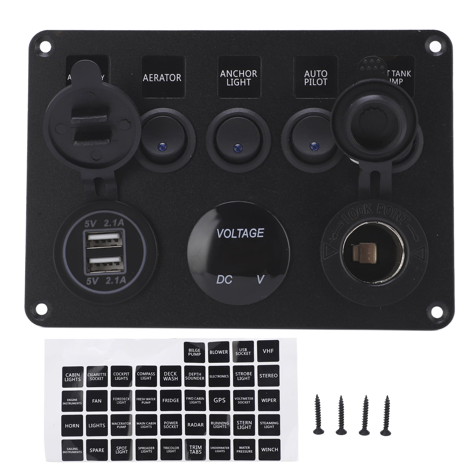 Waterproof Marine Switch Panel with Easily Replaceable Voltmeter 5 Digit, High Efficiency