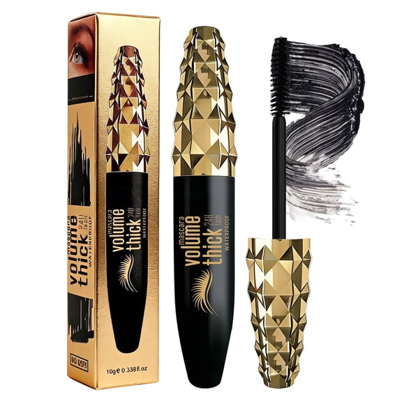Waterproof Mascara, Natural Curling Mascara with Metal Brush, Volumizing and Lengthening, Smudge-Proof, Quick-Drying Formula for Defined Lashes, 10g