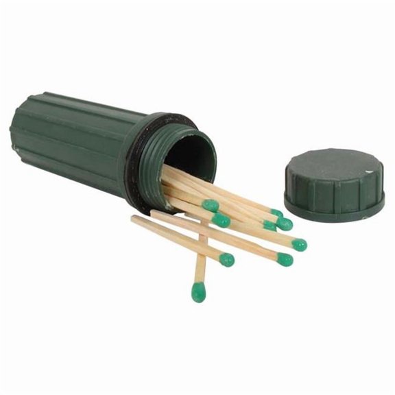 Waterproof Match Box - Green - Compact Design - Striker Included
