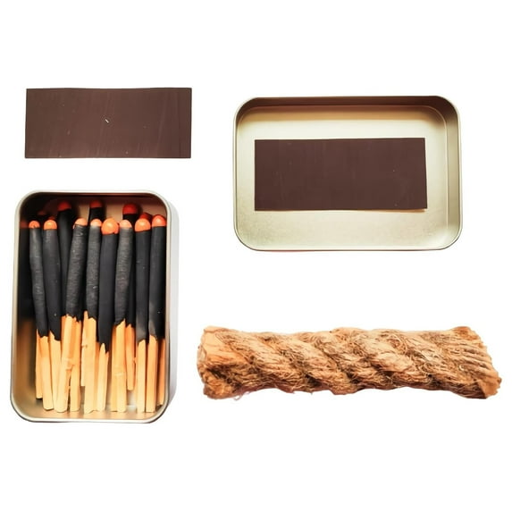Waterproof Matches Kit - 20-60 Fire Matches, Windproof, Stormproof - with Tinder & Striker - Camping, Survival, Emergency Fire Starter