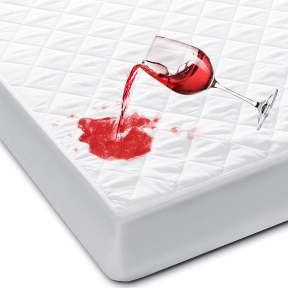Waterproof Mattress Pad Full Size, Quilted Mattress Protector with Deep Pocket up to 22 Inches, Noiseless Soft Breathable Mattress Cover, White