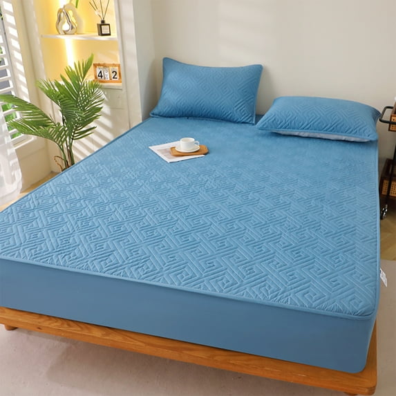 Waterproof Mattress Protector Bedding Quilted Fitted Cotton Mattress Pad Elastic Fitted Mattress Protector,35x78 inch