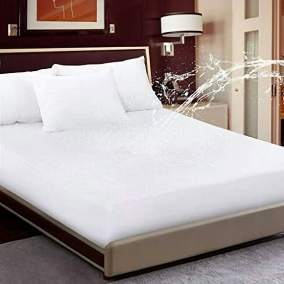 Waterproof Mattress Protector - Fitted Elastic with Deep Pockets for Any Size Mattress, Smooth Top Cotton Finish, Soft, Breathable, and Noiseless