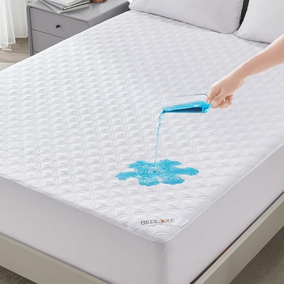 Waterproof Mattress Protector, Full Size, Deep Pocket, Eco-Friendly, Waterproof, Stain Protection, Washable, White
