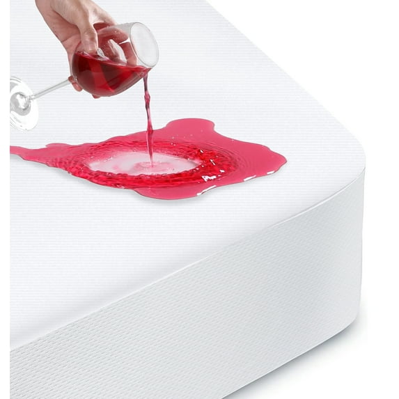 CIVETET Mattress Protector Full,Mattress Cover with 18" Deep Pocket, Fitted Sheets Style,Noiseless,Waterproof - White