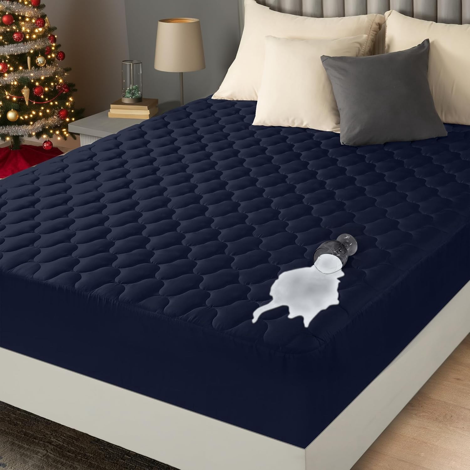 Queen Size Bamboo Mattress Protector - 100% Waterproof & Cooling Bed Cover For Sensitive Skin