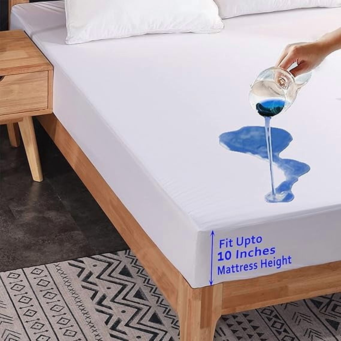 Waterproof Mattress Protector King Size - Cooling Bamboo Rayon, 4D Air ...