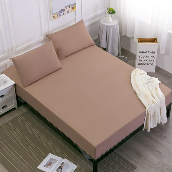 Waterproof Mattress Protector Queen Encasement Bed Size - Extra Deep Pocket Protector Cover Enhanced Protection Breathable - Color Camel