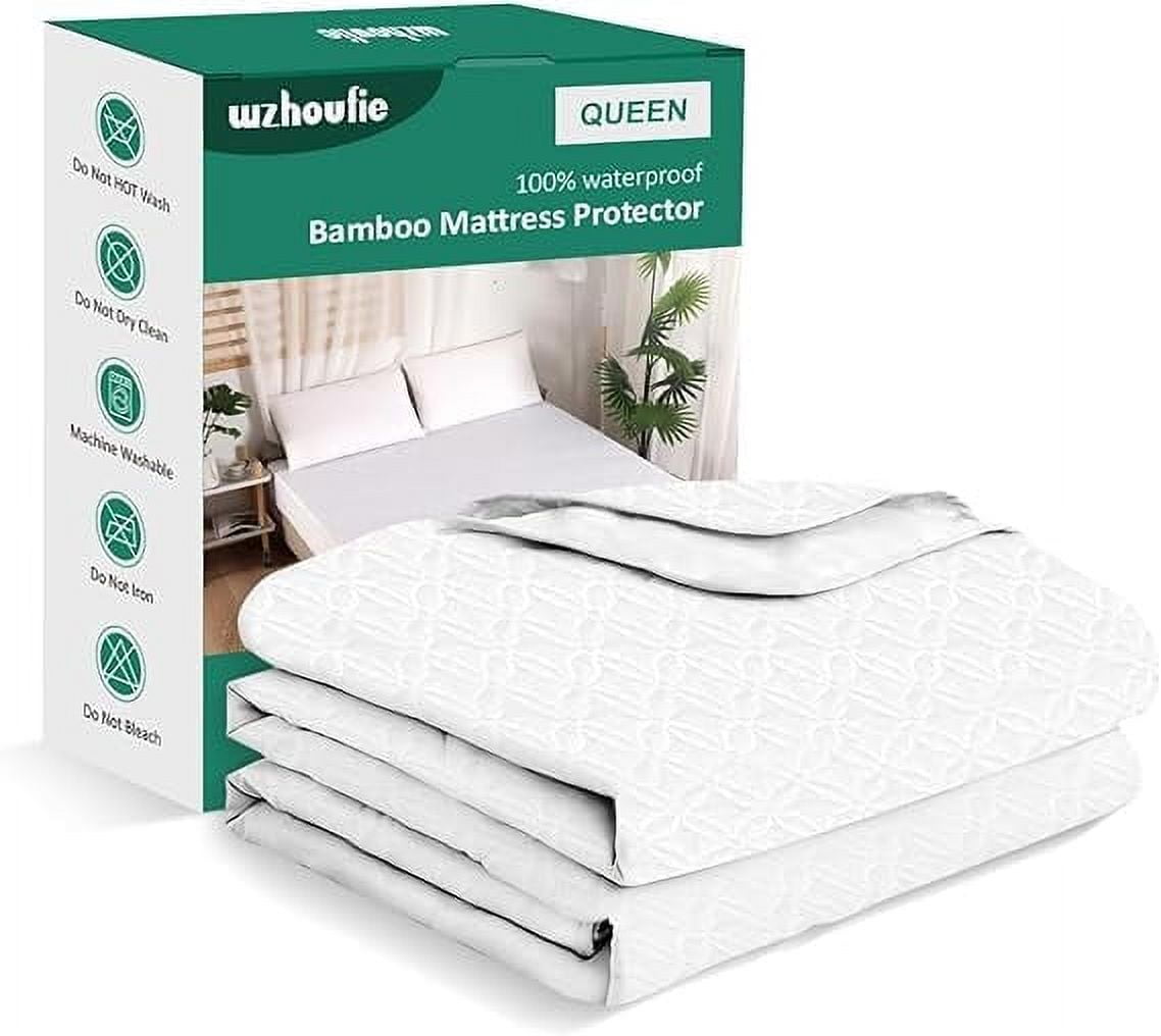 Shanna Waterproof Mattress Protector, Breathable, Noiseless, Hypoallergenic Mattress Cover, 18 inch Fitted Deep Pocket Bed Cover (White, Twin (39*75in