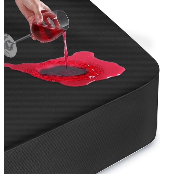 CIVETET Mattress Protector Queen,Mattress Cover with 18" Deep Pocket,Breathable Fitted Sheet Style,Noiseless,Waterproof - Black