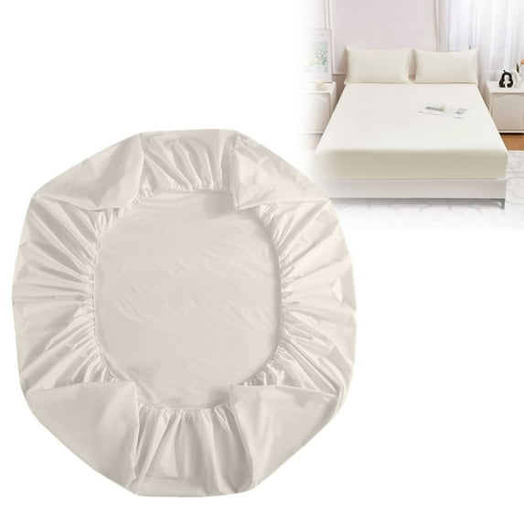 Waterproof Mattress Protector, Solid Color Soft TPU Bed Cover, Breathable Fitted Sheet Style Mattress Pad for Bedroom Comfort ,Bedding, Mattress Cover,Beige 100x200x30cm,1PC