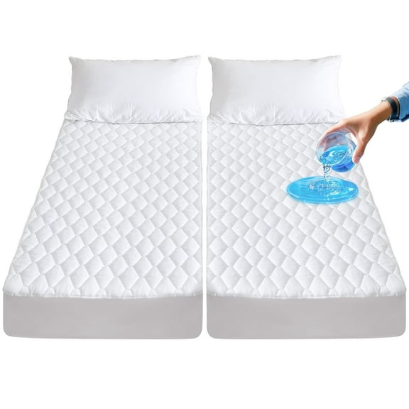 AGALI Waterproof Breathable Cooling Mattress Protector Split King 6-18 Inch Deep Pocket