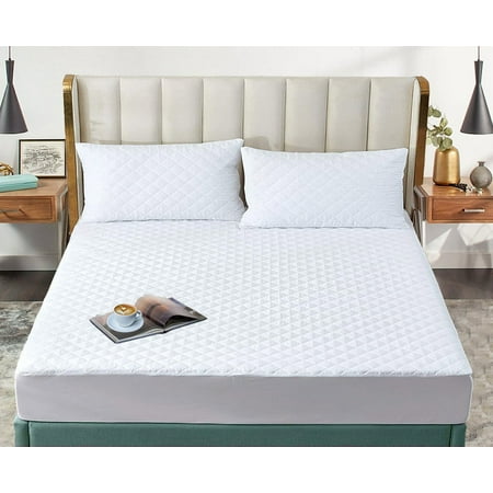 Waterproof Mattress Protector Twin Size Breathable Mattress Pad Cover, 15” Deep Pocket