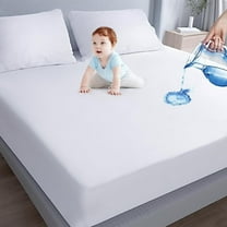 Waterproof Mattress Protector Twin Size,Mattress Cover Protector, Smooth Top Mattress Protector for Kids, Breathable Skin Friendly and Noiseless Fitted Sheet,Twin Size,Polyester