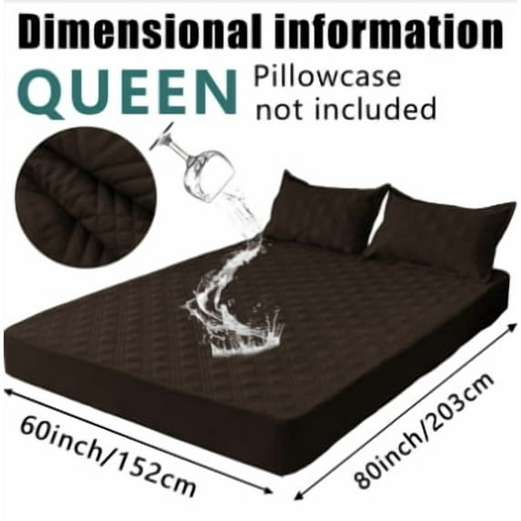 Waterproof Mattress Toppers Protector, Queen Size Mattress Pad with Deep Pocket 12" Depth, Soft Dirt-Proof Bed Mattress Cover for Bedroom, Hotel(Blue)