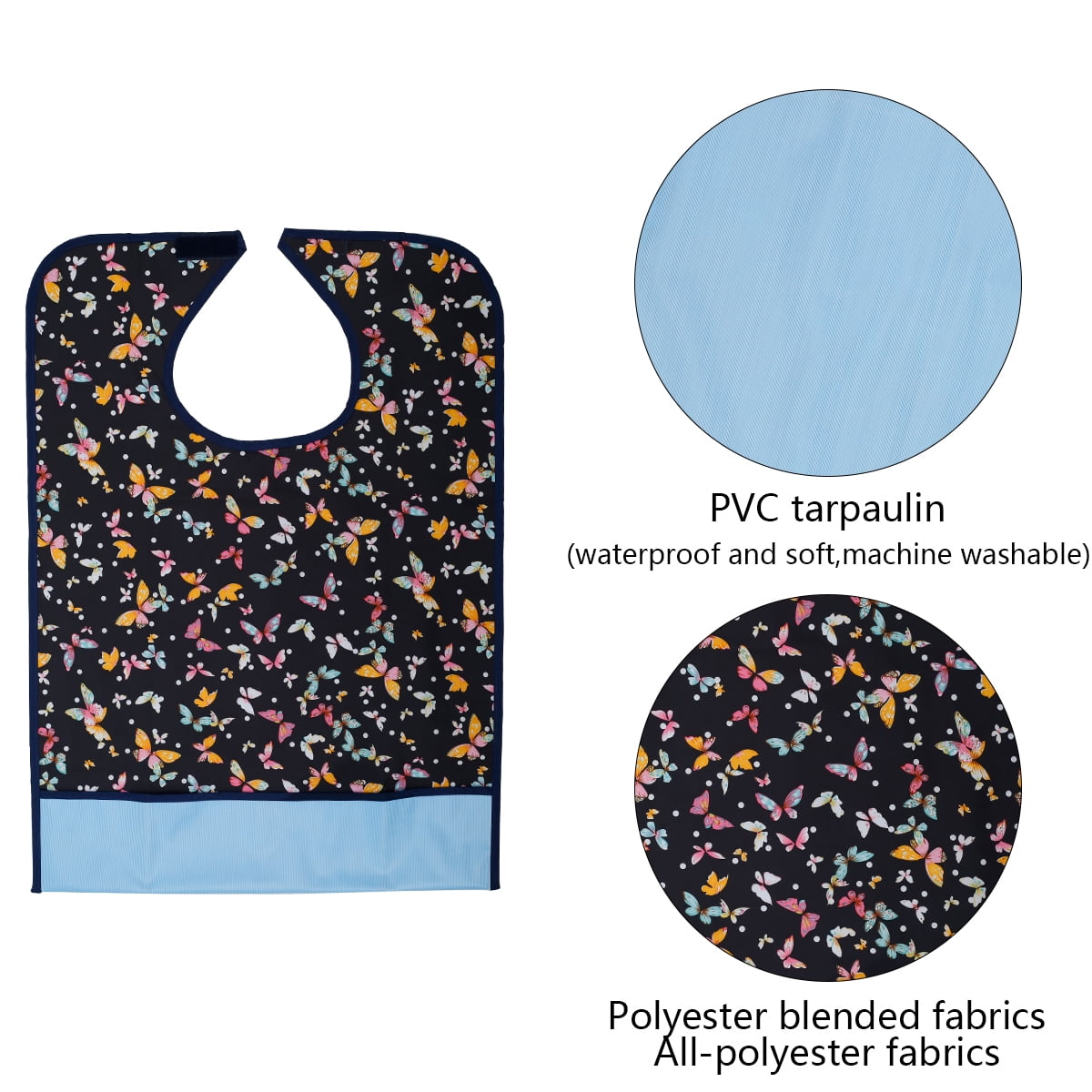 Waterproof Mealtime Bib Protector Adult Disability Aid Bibs Washable