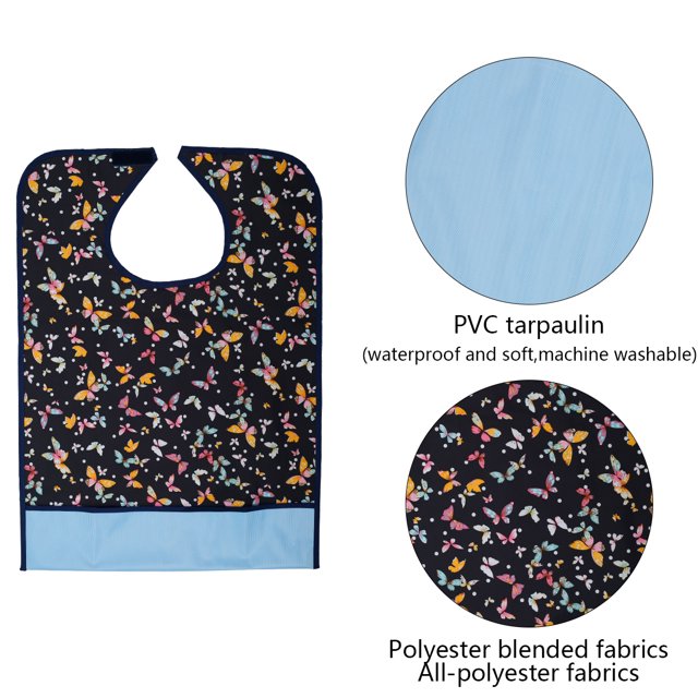 Waterproof Mealtime Bib Protector Adult Disability Aid Bibs Washable
