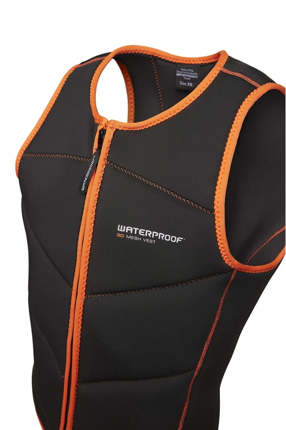 Men's 3D Mesh front zip Vest - Black/Orange (Black/Orange, X-Small)
