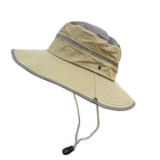 Waterproof Mens Sun Hat Wide Brim UPF 50+ Womens Bucket Hat Breathable Sun Hat for Outdoor Hiking and Fishing Khaki