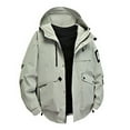 thumbnail image 1 of Waterproof Men's and Big Men's Jacket Windbreaker Hood Gray Rain Jacket Pocket Lightweight Plain Men's Fashion, 1 of 8