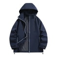 thumbnail image 1 of Waterproof Mens Big and Tall Jackets Lightweight Blue Zip Up Rain Jacket Pockets Windproof Plain Mens Fashion, 1 of 8