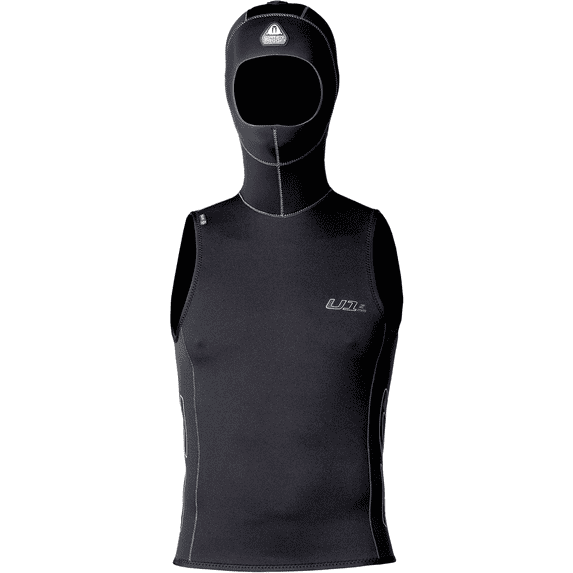 Waterproof Mens U1 2mm Hooded Undervest, X-Small (Black, X-Large)