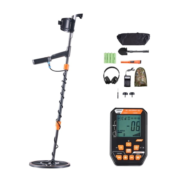 Waterproof Metal Detector 12-Inch Professional Gold Finder for Adults with Wireless Headphones 7 Modes Adjustable Telescopic Handle IP68 High Accuracy Treasure Hunting Outdoor Detector