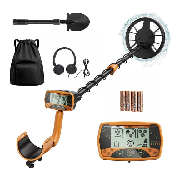 Waterproof Metal Detector for Adults, 8" High Accuracy Search Coil with All Metal & Disc Mode, LCD Display for Outdoor Gold Hunting, Beach, Backyard