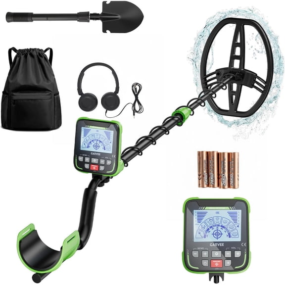 Waterproof Metal Detector for Adults - High Accuracy Gold Finder with LCD Display 10 Inch Detection Depth and 11 Inch IP68 Search Coil