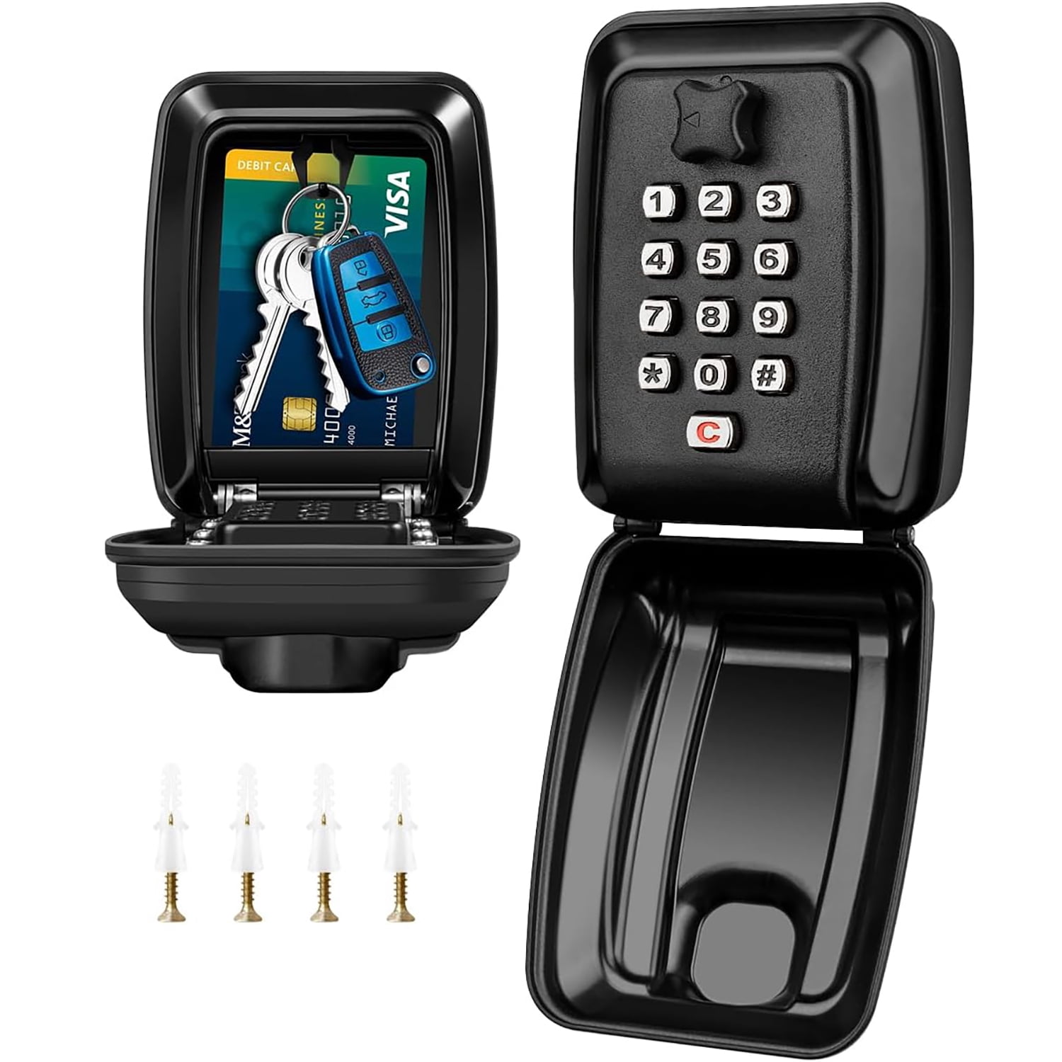 Waterproof Metal Key Lock Box with Resettable Code – Wall Mount Outdoor ...