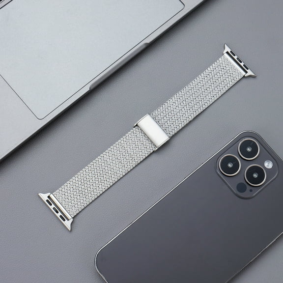 Waterproof Metal Mesh Band with Case Compatible with Apple Watch 38/40/41/42mm(Series11 10) Women/Men,Magnetic Strap for iWatch Series 11 10 9 8 7 6 5 4 3 2 1 SE3/2/1, Silver