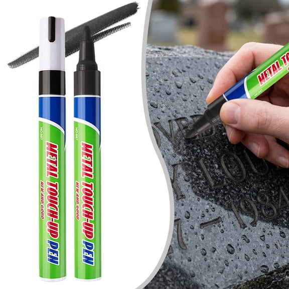 Waterproof Metal Touch-Up Marker Pens, Heat Resistant Stone Tablet Letter Refinishing Kit, 3ml Large Capacity Repair Pen For Tombstone, Metal Restoration, Outdoor Signage & Craft Refinishing Projects