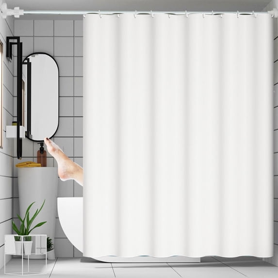 Waterproof & Mildew-Proof Polyester Shower Curtain, Punch-Free, Light Transmitting, Privacy Partition for Bathroom, 180x180cm, Multiple Colors